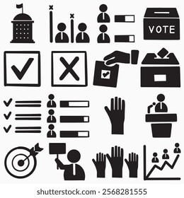 Election vote candidate icon illustrations