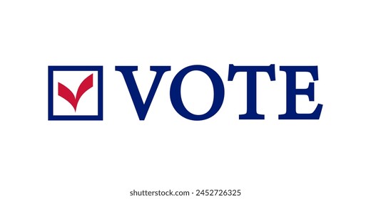 Marca de voto electoral.Signo de voto.Icono de Vector de voto.Icono de insignia electoral.Símbolo de voto. Elecciones USA.	