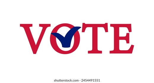 Marca de voto electoral.Signo de voto.Icono de Vector de voto.Icono de insignia electoral.Símbolo de voto. Elecciones USA.	