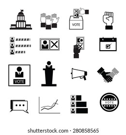 Election vote democracy icons set