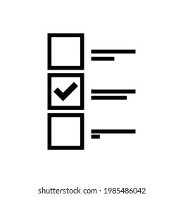 Election vote icon logo isolated on white background. Hand putting paper in a box icon