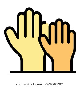 Election vote icon outline vector. Online ballot. Poll digital color flat