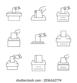 íconos de votos electorales establecidos. símbolo de paquete de votos electoral elementos vectores para web infográfica