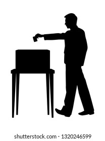 Election vote man silhouette vector. Person and political concept.