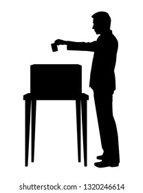 Election vote man silhouette vector. Person and political concept.