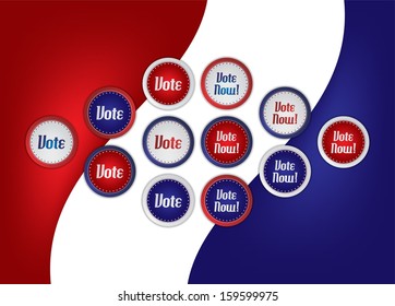 election vote sticker label set