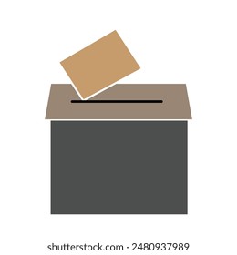 Election voter box icon in flat style. Ballot suggestion vector illustration on white isolated background. Election vote business concept. Vector illustration. Eps file 30.