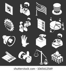 Election voting icons set vector white isolated on grey background 