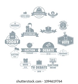 Election voting logo icons set. Simple illustration of 16 election voting logo vector icons for web