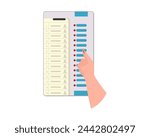 election voting machine voting finger with ink marked on nails vector illustration	
