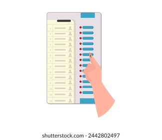 election voting machine voting finger with ink marked on nails vector illustration	
