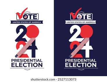 Cartel de votación de las elecciones EE. UU., votación del presidente 2024. El día de las elecciones. Plantilla Vote 2024 en USA, diseño de Anuncio. Campaña electoral política. Vector Elección Anuncio de votación. Día de votación, 5 de noviembre.