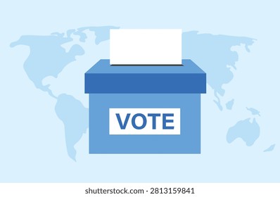 Election and voting rights concept, vote ballot box, paper vote into the box. Democracy, Freedom of speech, justice voting vector illustration