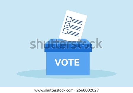 Election and voting rights concept, vote ballot box, paper vote into the box. Democracy, Freedom of speech, justice voting vector illustration