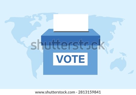 Election and voting rights concept, vote ballot box, paper vote into the box. Democracy, Freedom of speech, justice voting vector illustration