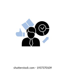 Election winner gyph icon. Elected candidate, leader. Choice, vote concept. Democracy. Parliamentary or presidential elections.Filled flat sign. Isolated silhouette vector illustration