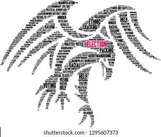 Election word cloud on a white background. 
