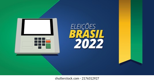 Wahlen 2022 - Die neue elektronische Wahlmaschine für die Abstimmung im brasilianischen Banner - Hintergrund der Wahlkampagne