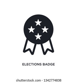 elections badge with a star isolated icon. simple element illustration from political concept icons. elections badge with a star editable logo sign symbol design on white background. can be use for