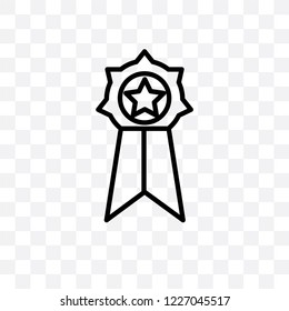Elections badge with a star vector linear icon isolated on transparent background, Elections badge with a star transparency concept can be used for web and mobile