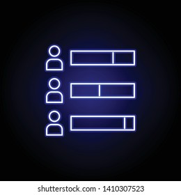 Elections bar chart icon in neon style. Signs and symbols can be used for web, logo, mobile app, UI, UX