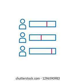 Elections, bar chart outline colored icon. Can be used for web, logo, mobile app, UI, UX on white background