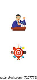 Elections and business icon set