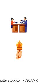 Elections and business icon set