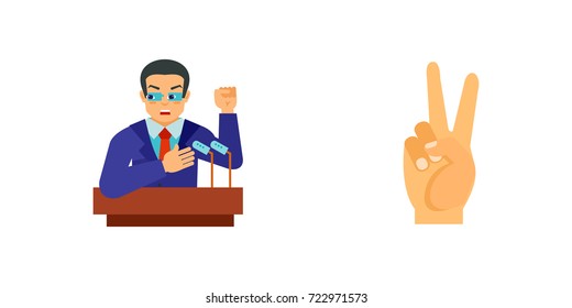 Elections and business icon set