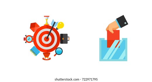 Elections and business icon set