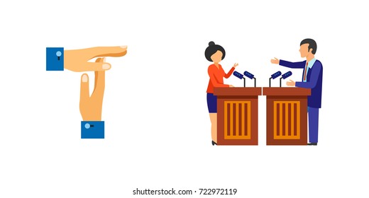 Elections and business icon set