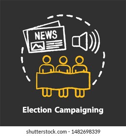 Elections chalk concept icon.  Election campaigning idea. Political presidential race, propaganda. Electorate marketing strategy. Social influence. Vector isolated chalkboard illustration
