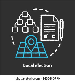 Elections chalk concept icon. Local election idea. Electorate voting, choosing from political candidates, parties. Mayor, council voting day. Vector isolated chalkboard illustration