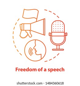 Elections concept icon. Propaganda. Freedom of speech idea thin line illustration. Expressing opinions, thoughts freely. Democracy, public opinion. Vector isolated outline drawing. Editable stroke