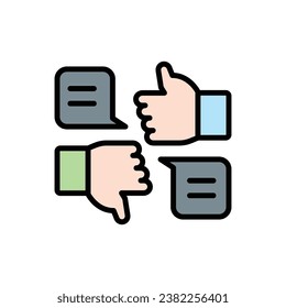 Ilustración vectorial de iconos de retroalimentación de las elecciones