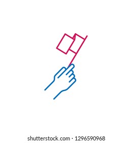 Elections, flag outline colored icon. Can be used for web, logo, mobile app, UI, UX on white background