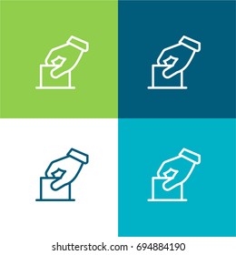 Elections green and blue material color minimal icon or logo design