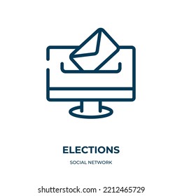 Elections icon. Linear vector illustration from social network collection. Outline elections icon vector. Thin line symbol for use on web and mobile apps, logo, print media.