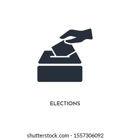 elections icon. simple element illustration. isolated trendy filled elections icon on white background. can be used for web, mobile, ui.