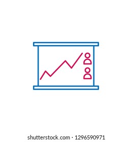 Elections, line chart outline colored icon. Can be used for web, logo, mobile app, UI, UX on white background