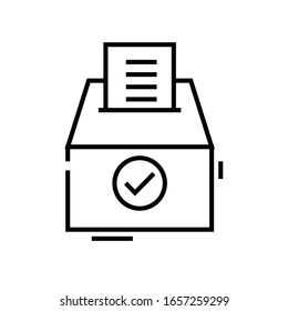 Das Symbol der Wahllinie, das Symbol für das Konzept, die Umrissgrafik der Vektorillustration, das Linearsymbol.