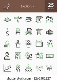 Elections Line Icons