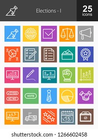 Elections Line Icons