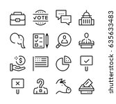 Elections line icons set. Modern graphic design concepts, simple outline elements collection. Vector line icons