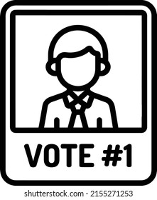 Los iconos de la línea de elecciones están configurados. Conceptos modernos de diseño fotográfico, colección de factores fáciles de definir. Iconos de línea de vectores, Un conjunto de íconos políticos en blanco y negro.