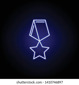 Elections medal icon in neon style. Signs and symbols can be used for web, logo, mobile app, UI, UX