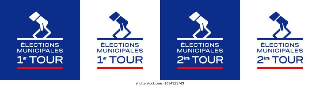 Elections municipales 2020, French municipal elections banner with pictogram ballot