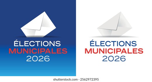 Elections municipales 2026: 2026 municipal elections in french, banner with ballot box pictogram