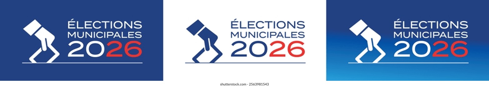 Elections municipales 2026: 2026 municipal elections in french, banner with ballot box pictogram