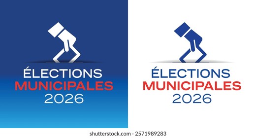 Elections municipales 2026: 2026 municipal elections in french, banner with ballot box pictogram